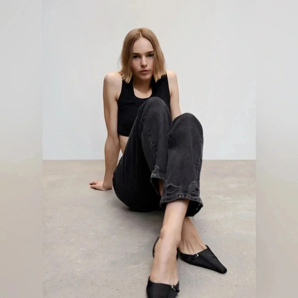 Mango ripped high-rise straight jeans NWT - Picture 4 of 7